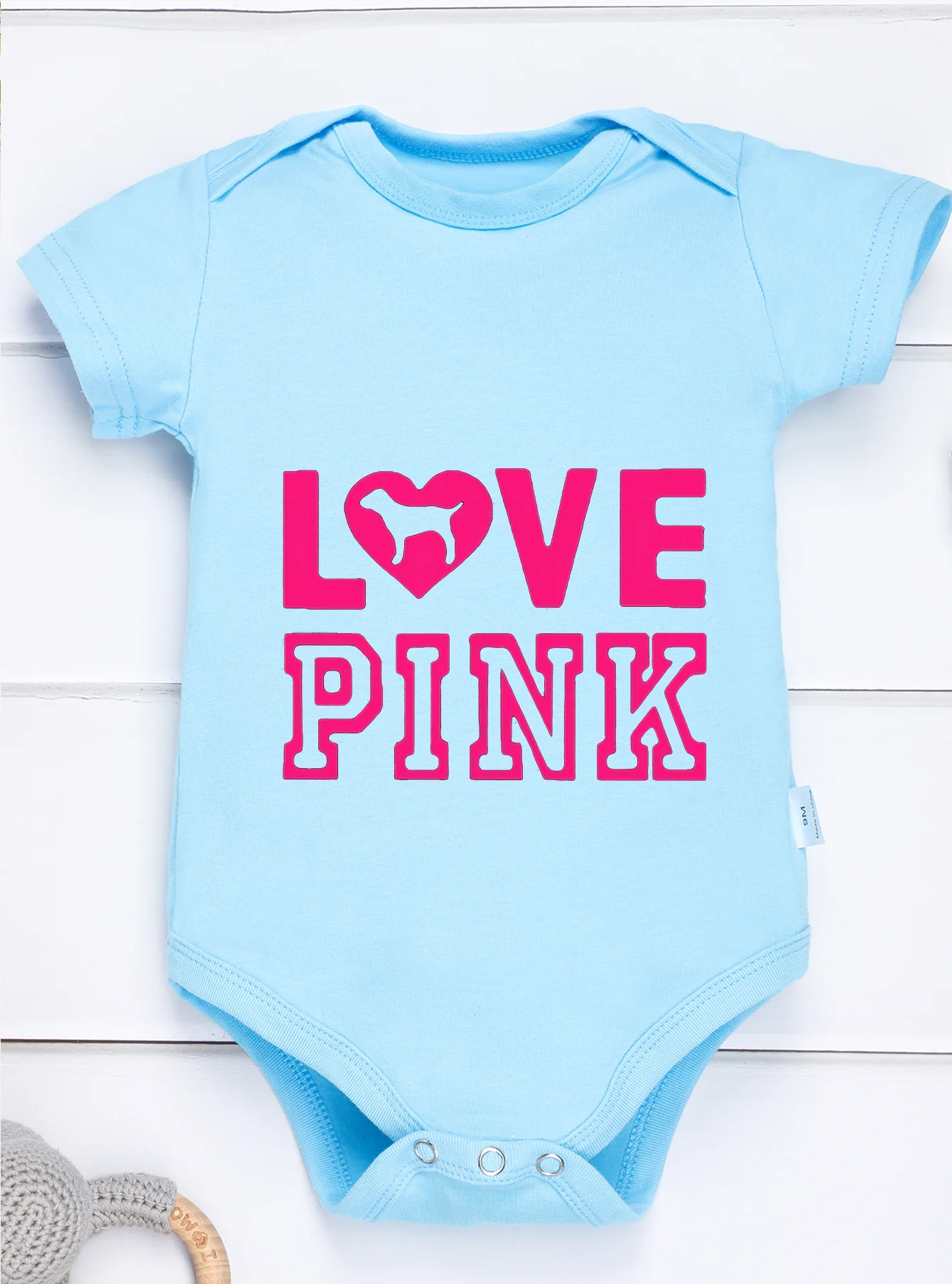 Baby Girl Boy Infant Toddler Trendy Fashion Love Pink Printing Bodysuit Newborn Clothes Rompers Jumpsuit High Quality