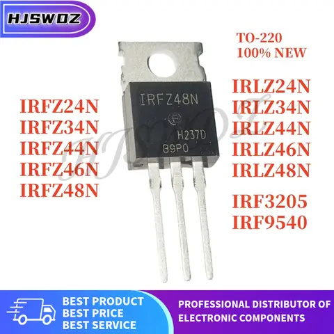 10 pezzi IRFZ24N IRFZ34N IRFZ44N IRFZ46N IRFZ48N TO-220 IRLZ24N IRLZ34N IRLZ44N IRLZ46N IRLZ48N IRF3205 IRF9540 MOSFET Disponibile