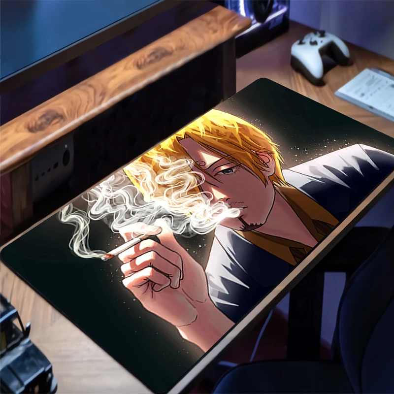 

Mouse Pad Anime Non-Slip Rubber Mousepad Soft Office Desk Mat Gaming PC Accessories Large Gamer HD One Piece Sanji Keyboard Mat