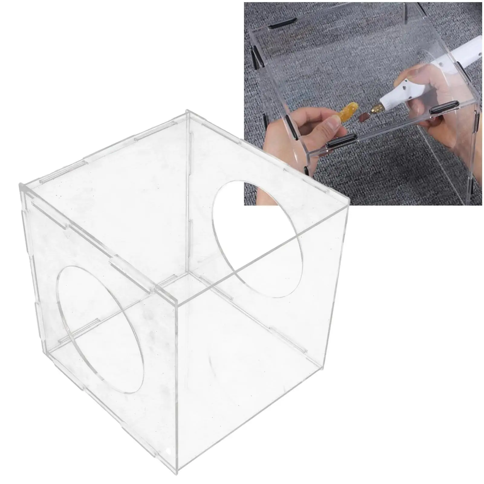 Detachable Acrylic Grinding Dust Box Cover - Space-Saving, Easy Assembly, Wear-Resistant Clear Hood for polishing