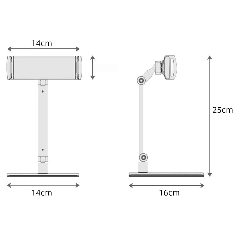 Legierungs-Handy-Tablet-Ständer, faltbarer Desktop-Halter, Anti-Wackel für 13-Zoll-Bildschirme, Live-Streaming, Gaming – Detail 4