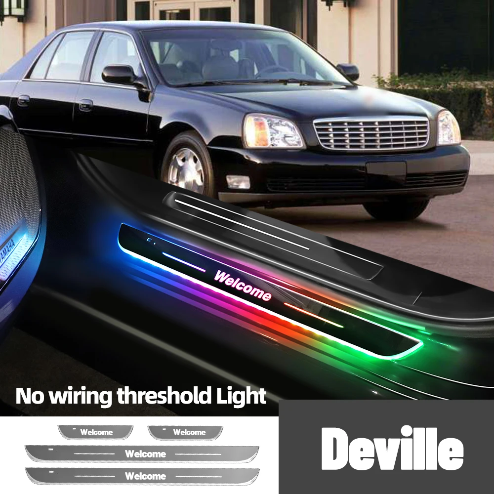 

For Cadillac Deville 1991-2005 2002 2003 2004 Car Door Sill Light Customized Logo LED Welcome Threshold Pedal Lamp Accessories