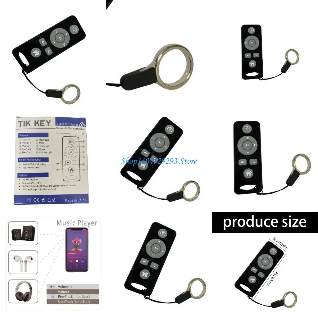 

Y2GD Touch Operation Remote for Multimedia Audios Controller Offering Play Pause Volumes Functions and Ergonomic Design