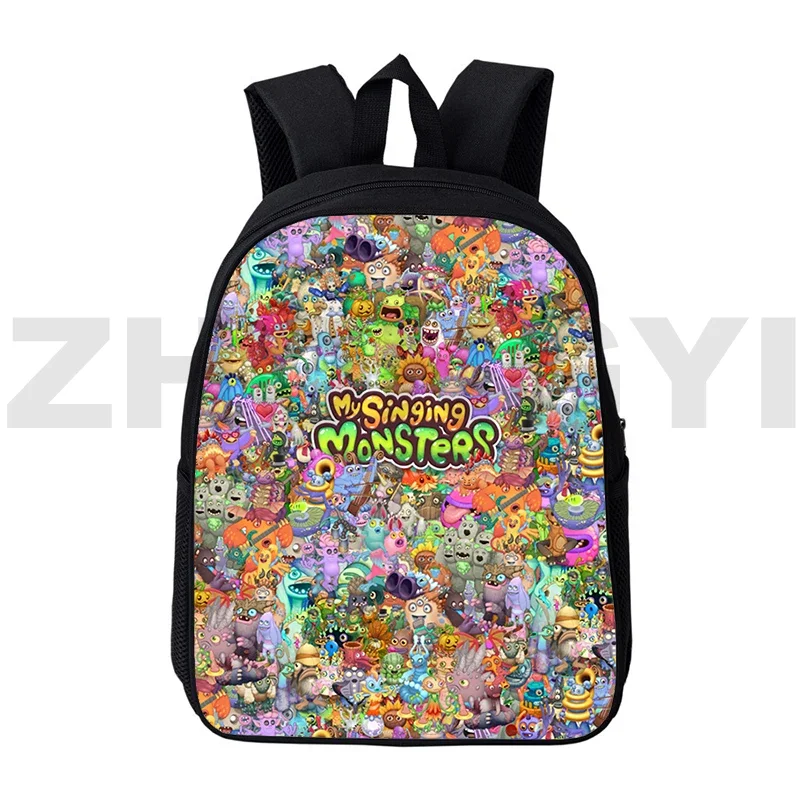 Divertente gioco My Singing Monsters School zaino ragazzi impermeabile Sport Bookbag 12/16 pollici ragazze Anime borsa a tracolla zaino per bambini