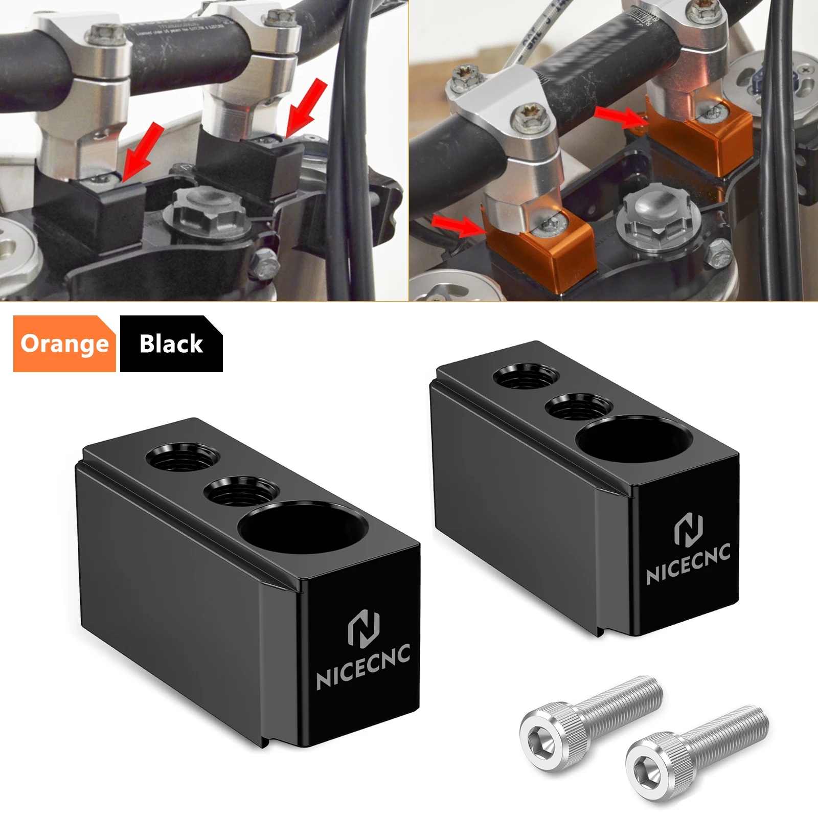 

For 2020-2024 KTM 390 Adventure 250 Adventure Handlebar Risers 1" Rise Motorcycle Handle Bar Riser Blocks for KTM 250 390 ADV