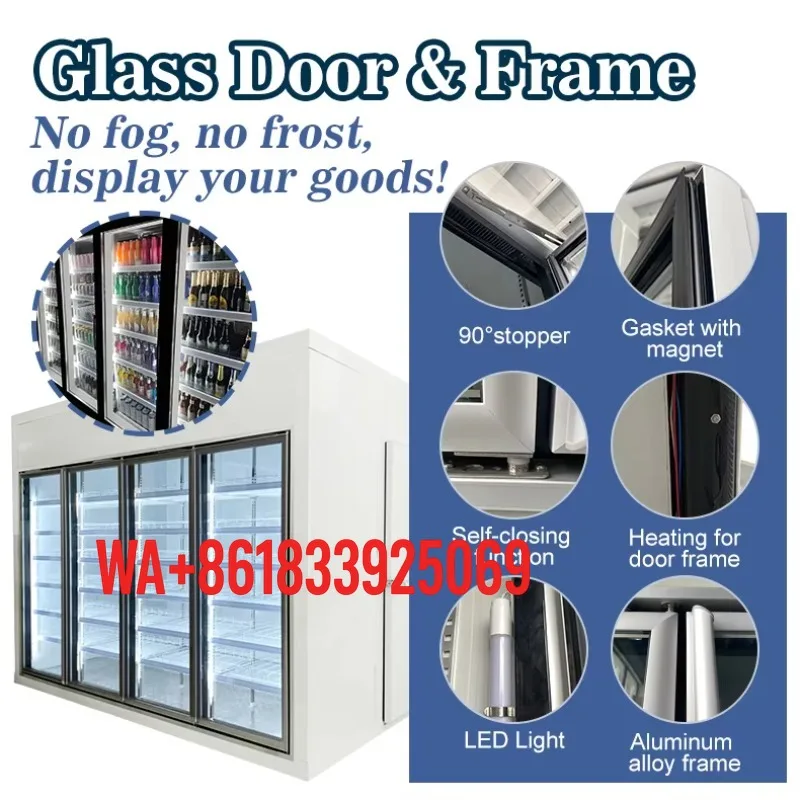 

Холодильная витрина для супермаркетов с прозрачными дверями, холодильная камера для пива, изготовленная на заказ в США