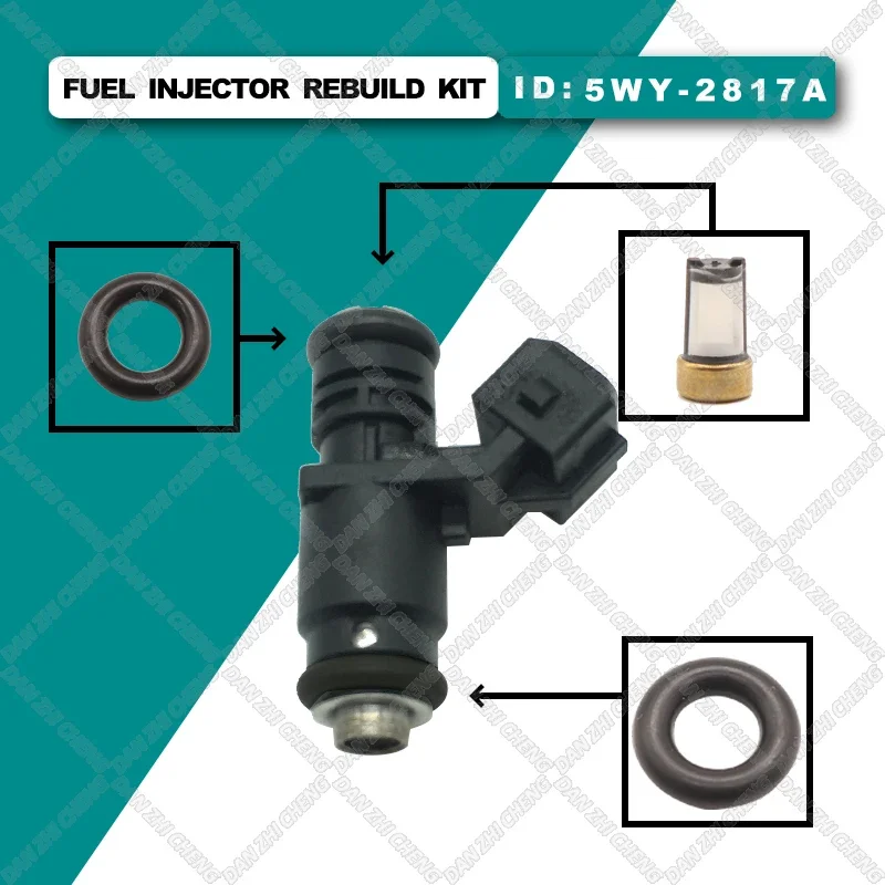 

Fuel Injector Service Repair Kit Filters Orings Seals Grommets for 5WY-2817A for Peugeot 405, Peugeot Pars