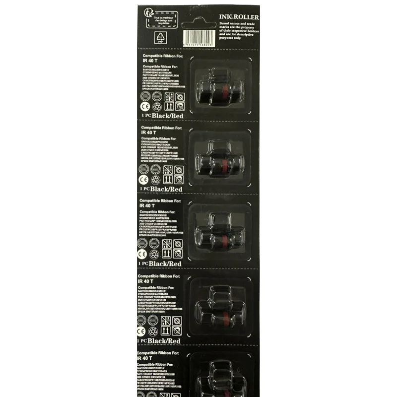 Rouleau d'encre IR-40T compatible ruban d'imprimante pour casio FR 500 1000 HR100 HR150 HR7 HR8 HR16 20 pièces 2550 pièces 2500 pièces noir/rouge IR40T