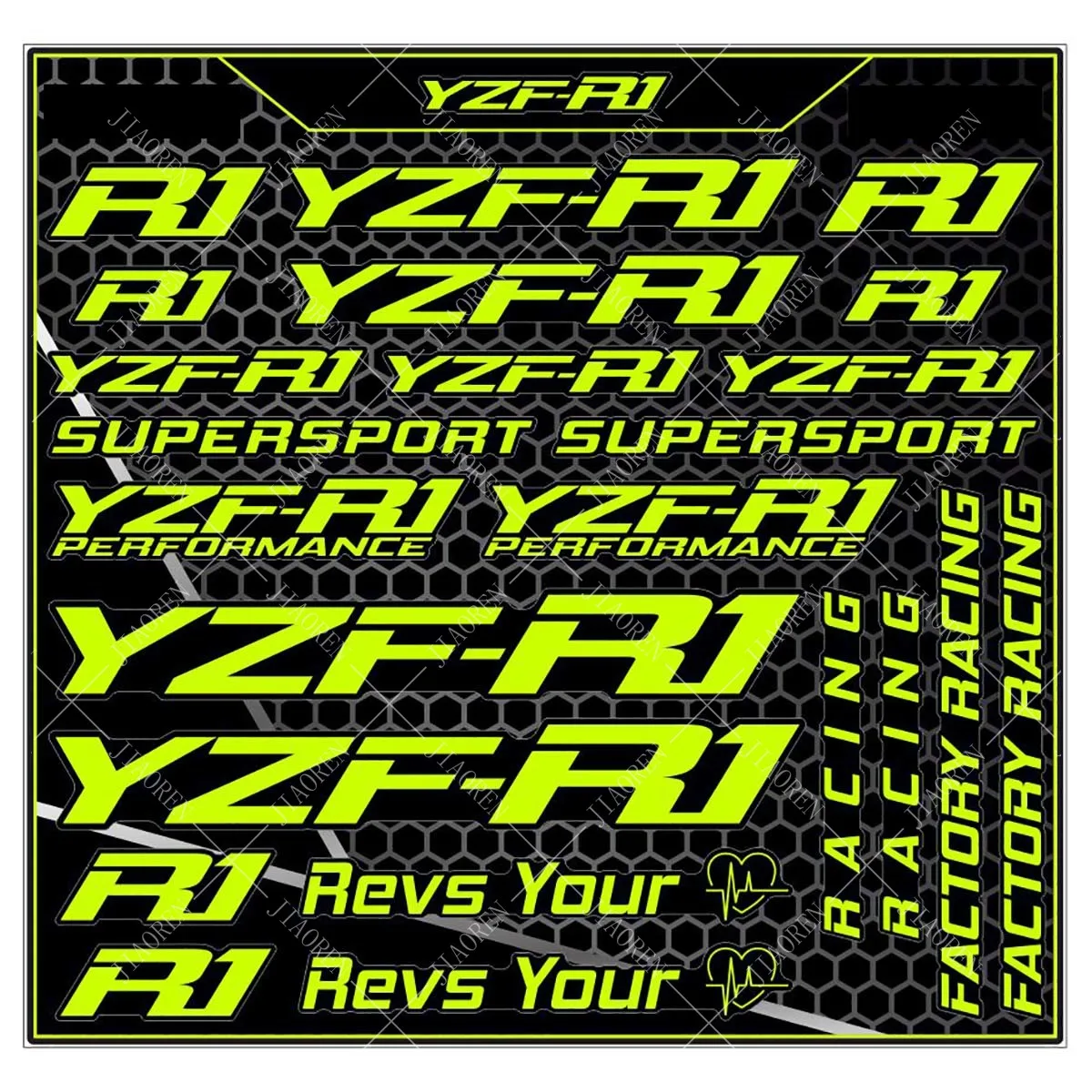 Vinyl YAMAHA R1 Sticker Decal YZF R1 Logo Kit