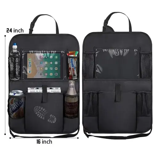 Car Backseat Organizer with Touch Screen Tablet Holder Auto Storage Pockets Cover Car Seat Back Protectors Car Accessories - Image 10