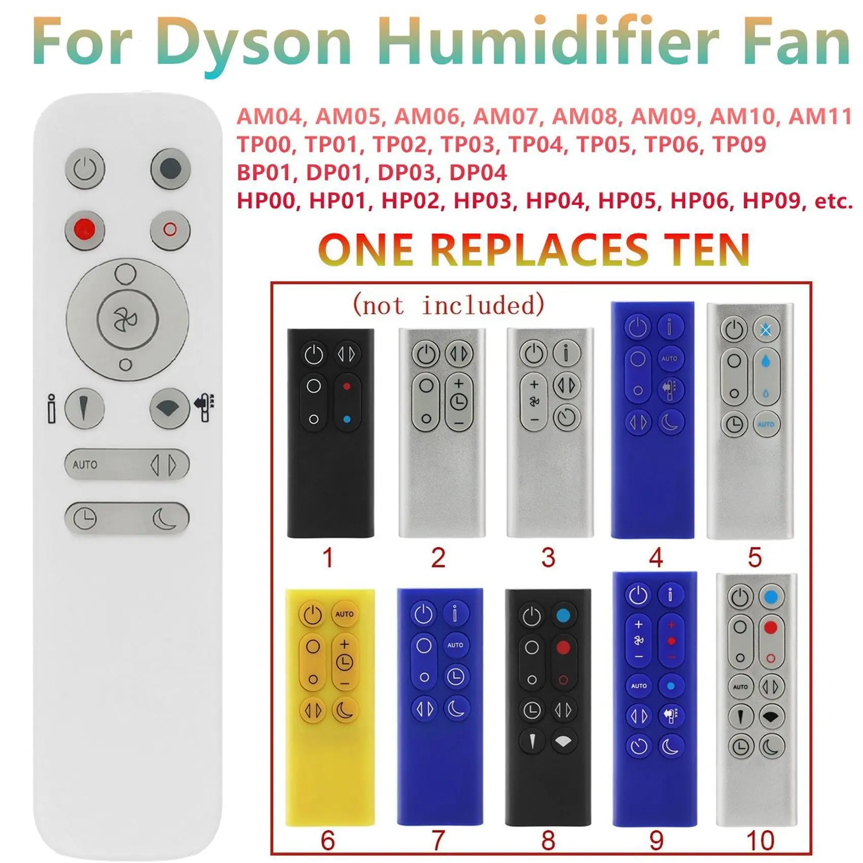 New 10 in 1 Remote Control for Dyson Humidifier Heating and Cooling Fan DP01 DP03 TP02 TP03 AM06 AM07 AM08 AM11 TP00 TP01