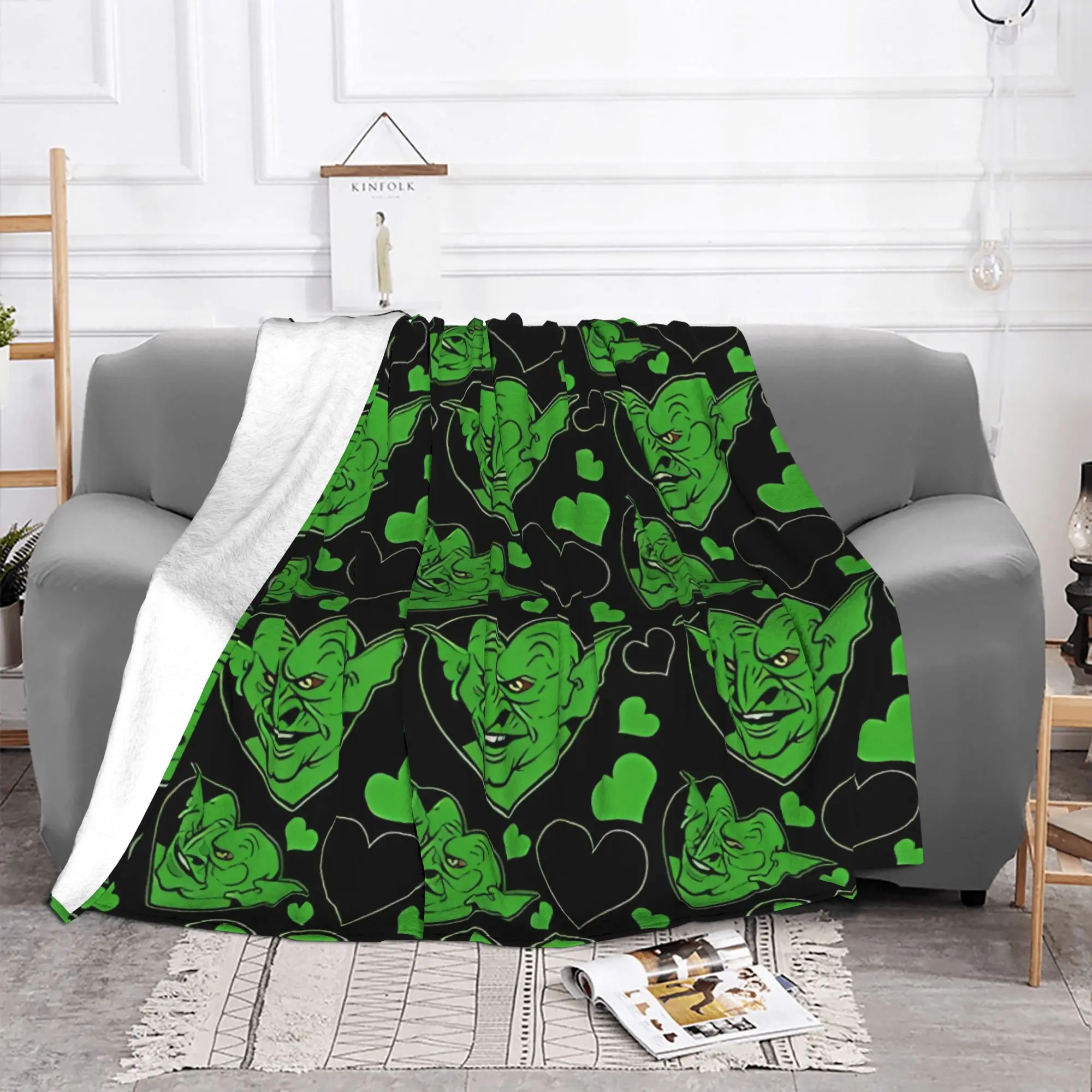 1PC home Cutecore I Heart Goblins Nekrogoblikon Blanket Super Cosy Plush Home Living Room Sofa halloween