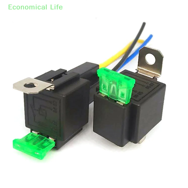 1Pc 4 Pin 5 Pin 30A Auto Relay With Fuse Coil Voltage 12V/24V DC Relay Vehicle Rel 12V/4P 24V/4P 12V/5P Fused Relay