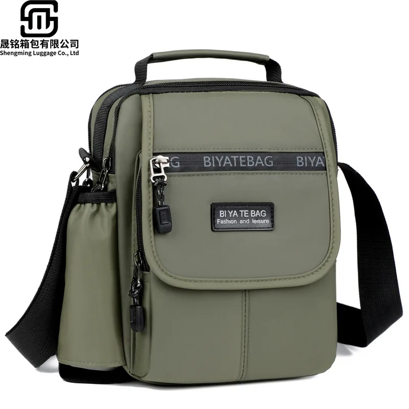 

Men Shoulder Bag Nylon Travel Crossbody Bags Large Capacity Male Messenger Bag with Bottle Side Pocket Waterproof Casual Pack