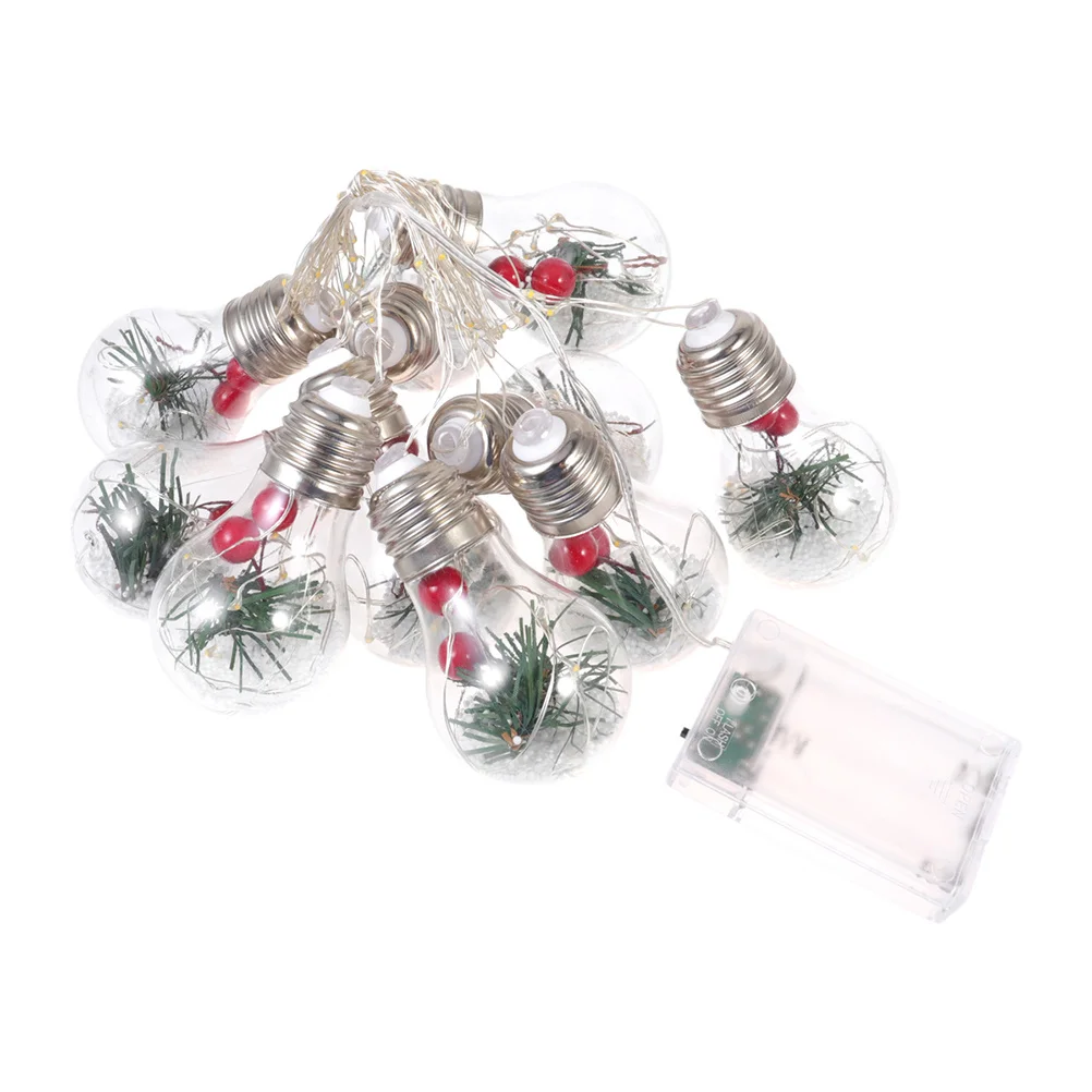 

1Set LED String Lights Christmas 10 Bulbs 4 Meters Solar Powered Party Decorative Light for Outdoor Indoor Tree Courtyard