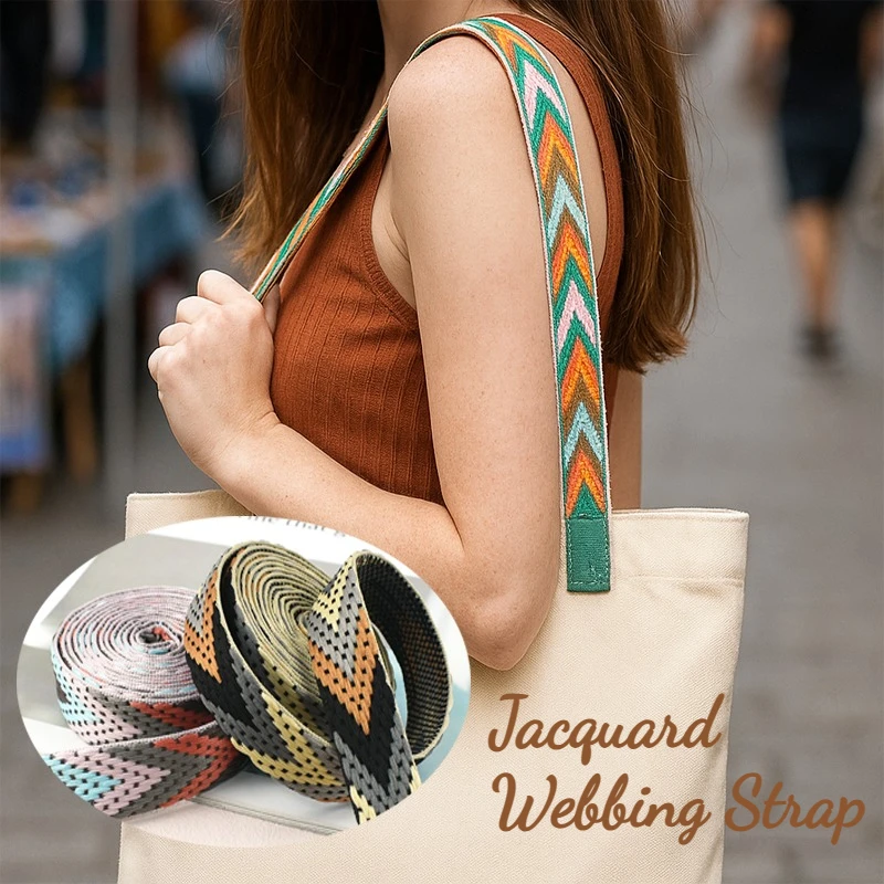 

10Meters 22mm Jacquard Webbing Strap Decorative Braid Belt Sling Shoulder Bag Strap Ribbon Band Bias Binding Sewing Accessories