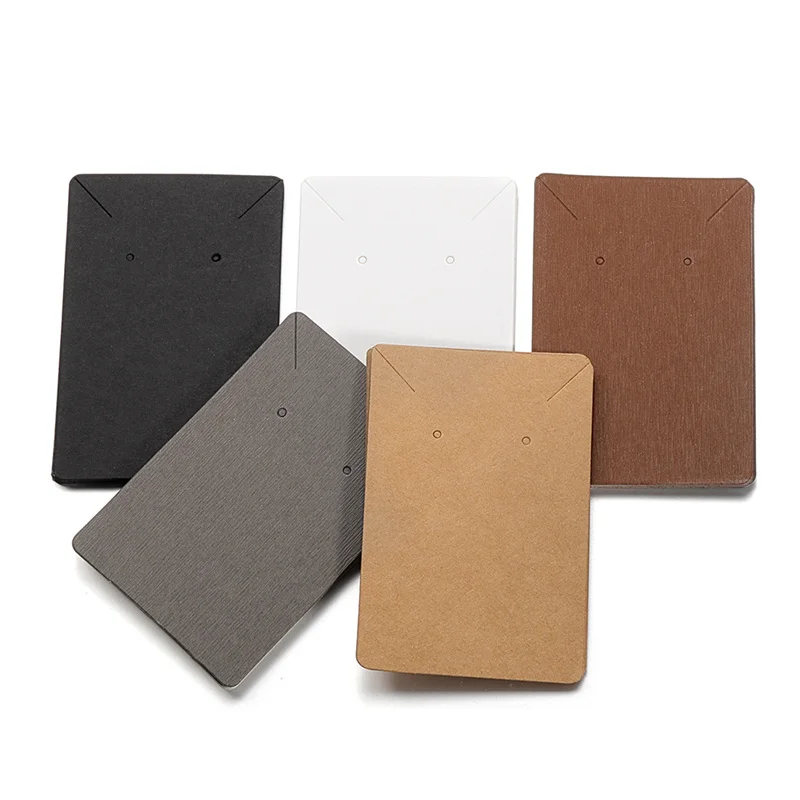 50pcs/lot Kraft Paper Jewelry Display Cards Earrings Necklaces Pendant Packaging Cardboard Hang Tag Card 6*9cm