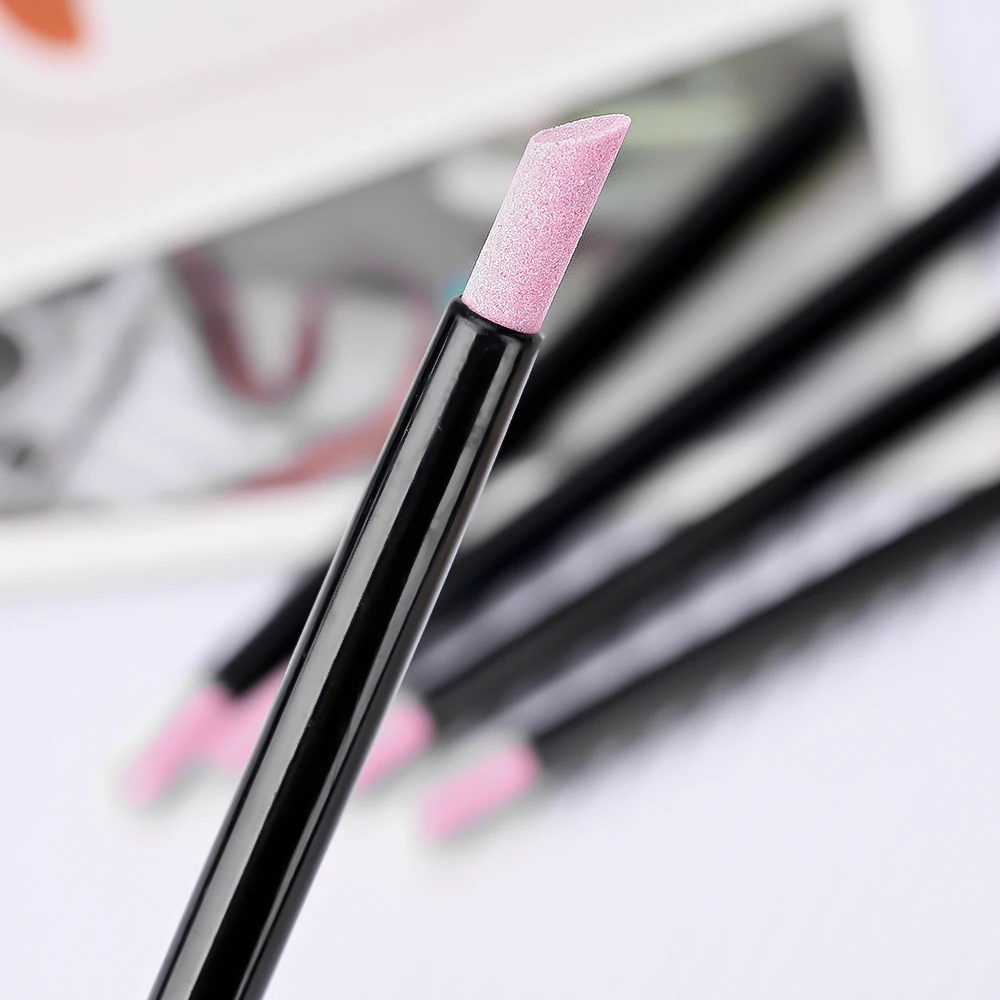 5pcs Dead Skin Remover Nail Quartz Stone Pen Exfoliating Nail Cuticle Remover Pusher Nail Grinding Pen Polish Manicure Art Tools