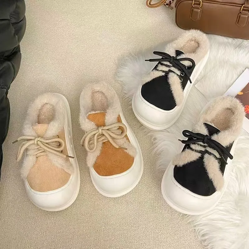2026 Spring and Autumn New Thick Sole Increase Baotou Slippers Lady Small White Shoes Muffin Thick Sole Half Slippers