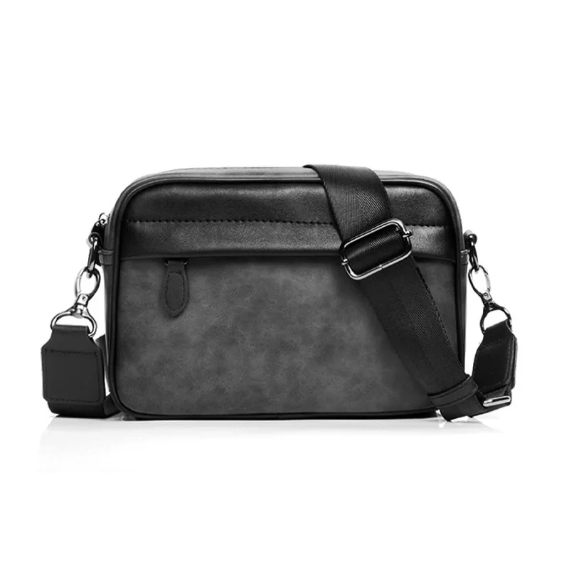 محفظة كتف كاجوال للرجال ، حقيبة كروس بودي ، حزام عريض ، صغير ، مربع ، مصمم منقوش ، حقائب حبال للذكور ، نمط كلاسيكي