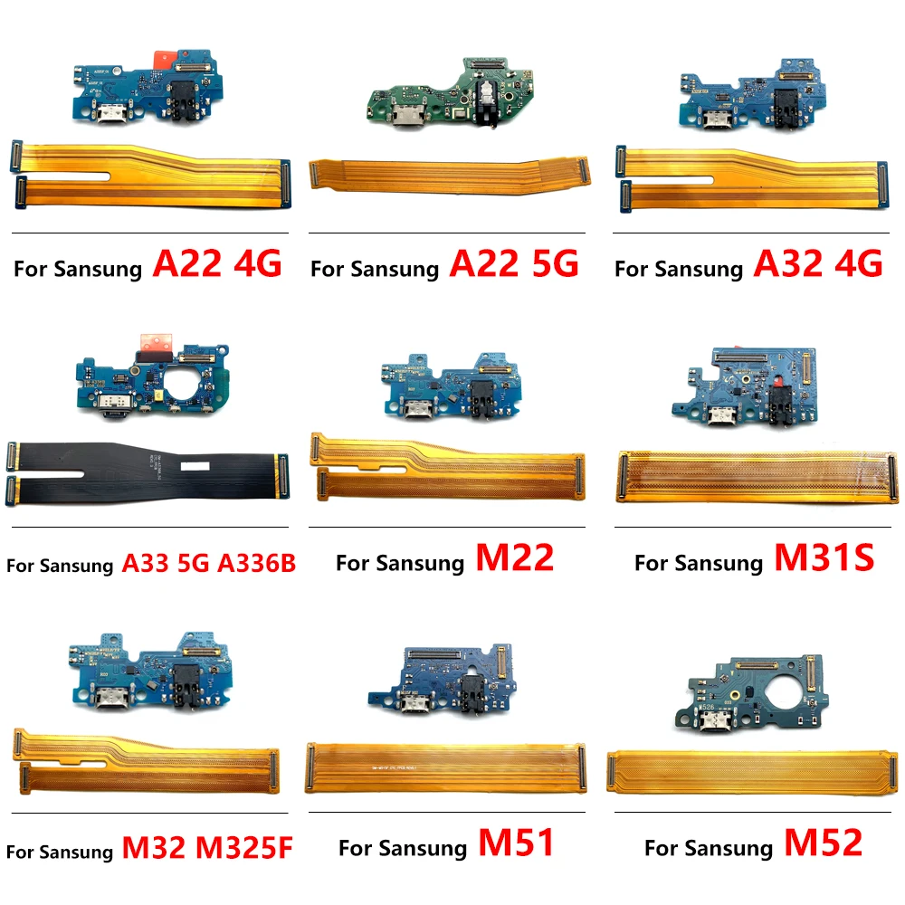 NEW USB Charging Port Connector + Main Motherboard Cable For Samsung A22 A32 4G A33 M54 5G 4G M22 M31S M32 M325F M51 M52 M62