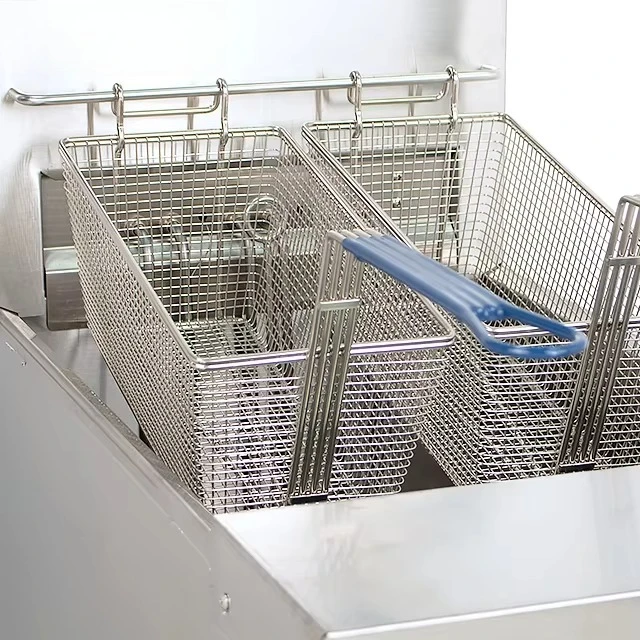 Commercial vertical   fryer, single slot double basket, with timer