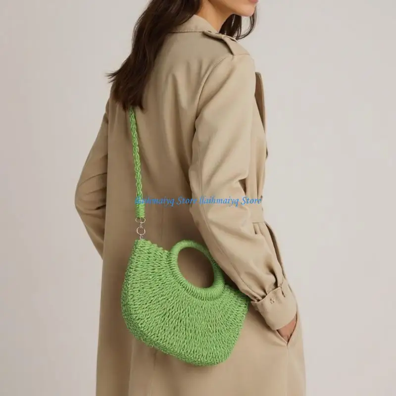 

573B Elegant Straw Bag for Women Casual Shoulder Bag for Shopping and Daily Use