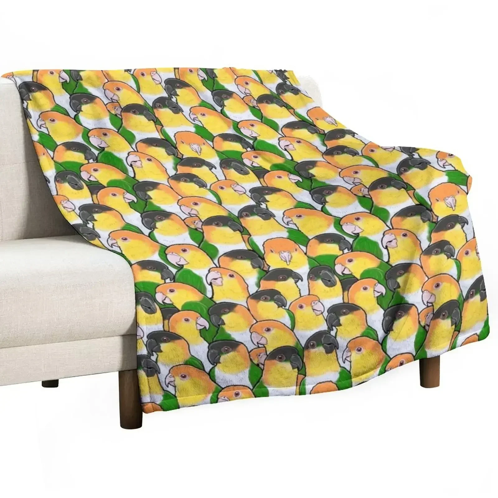 New Caique Parrots Throw Blanket For Sofa Thin Personalized Gift Polar Blankets