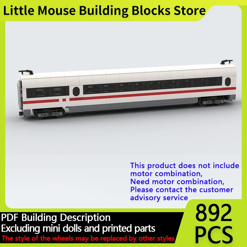 

City Car Model MOC Building Bricks ICE T High-Speed Train Carriage Modular Technology Gifts Holiday Assemble Children Toys Suit