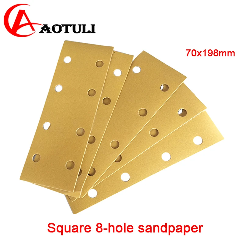 Sandpaper70x198mm Square 8-hole  Abrasive  Dust-free Strip Anti-stick 80-400Grit Scrub Used For Milka Sander Sandpaper