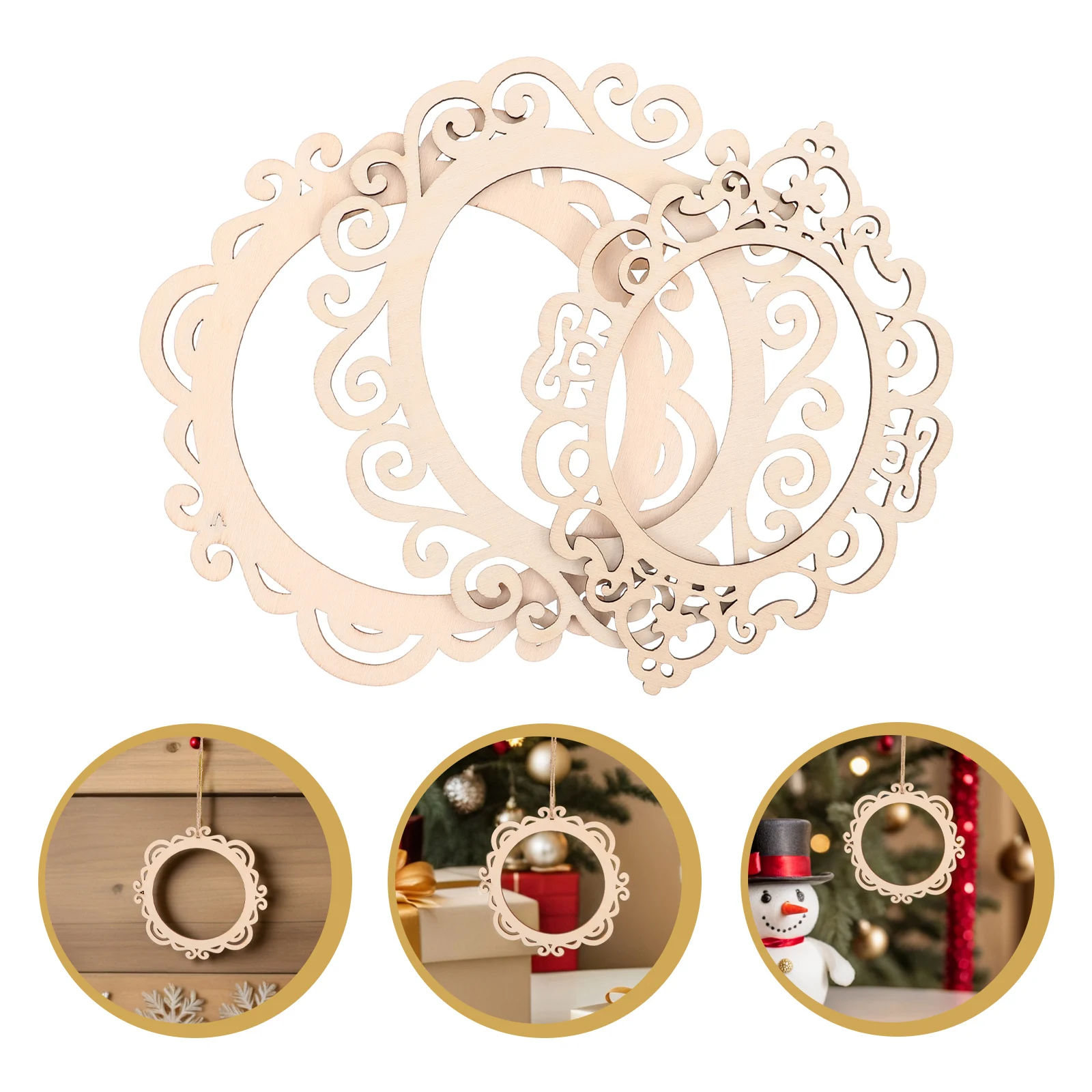 

15 Pcs Retro Hollow Photo Frame Picture Frames Wooden Crafting Unfinished