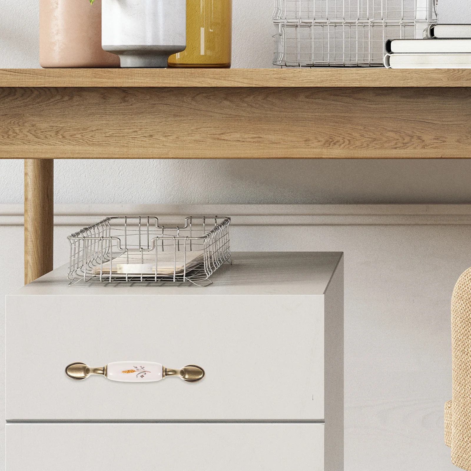 

2pcs Cabinet Pulls Modern Zinc Alloy Ceramic Drawer Handles For Kitchen Wardrobe Cupboard Dresser Furniture Hardware Decorative