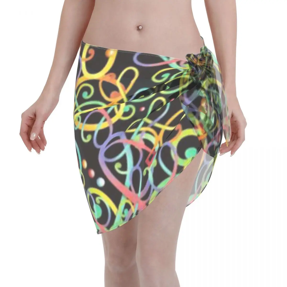 Promotion Rainbow Passementerie Women's Beach Wrap SkirtBoat Cruise Tropical Cover Up
