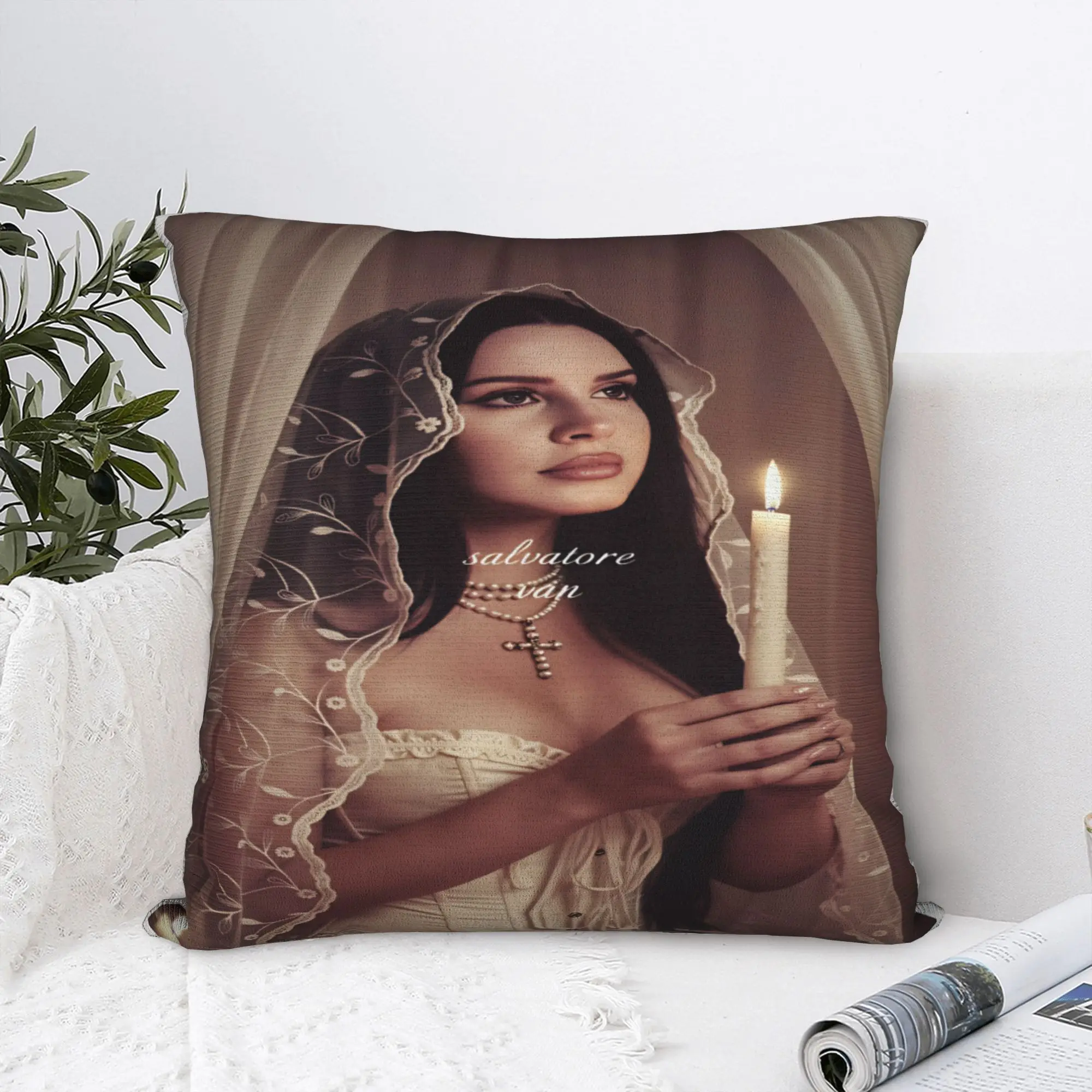 Lana Del Rey Singer Lizzy Grant  Pillowcases  Kawaii Pillow Case For Sofa Couch Bed Living Room Comfy Pillow Cover