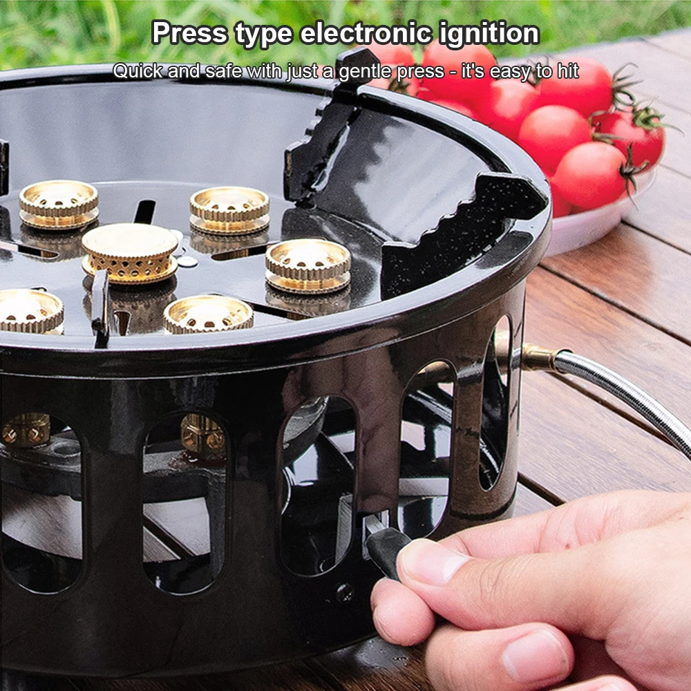 19800W Camping Stove 7-Core High-Power Gases Burner Stove Foldable For Tourist Picnic Outdoor Stoves Electronic Ignition New