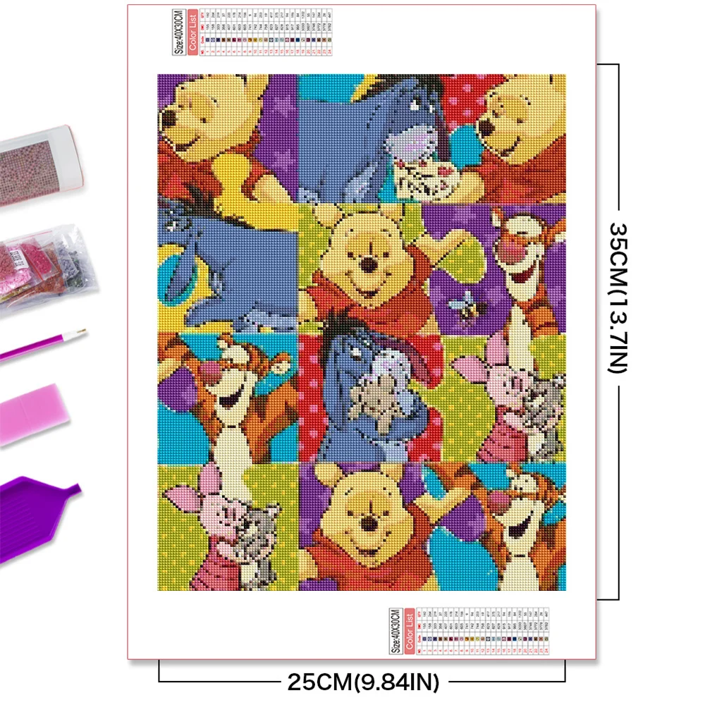 Disney DIY Diamond Painting Winnie The Pooh Round Mosaic Eeyore Tigger Handmade Gift Creative Hobby