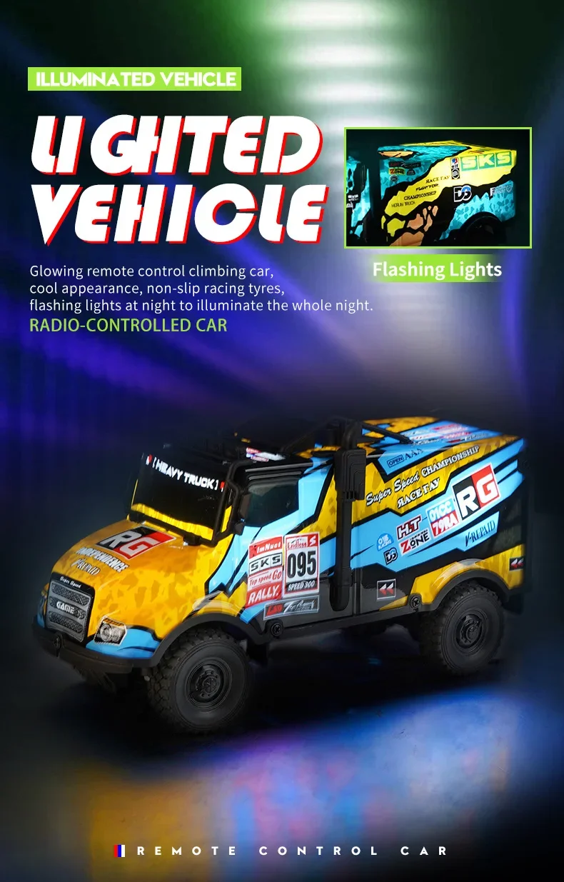 รถบรรทุกบังคับวิทยุ 1/35 รุ่น Heavy Duty Rally Car ขับเคลื่อน 4 ล้อ ปีนป่าย วิ่งออฟโรด ดริฟท์ บั๊กกี้ รถแข่งไฟฟ้า ของขวัญวันเกิดสำหรับเด็ก