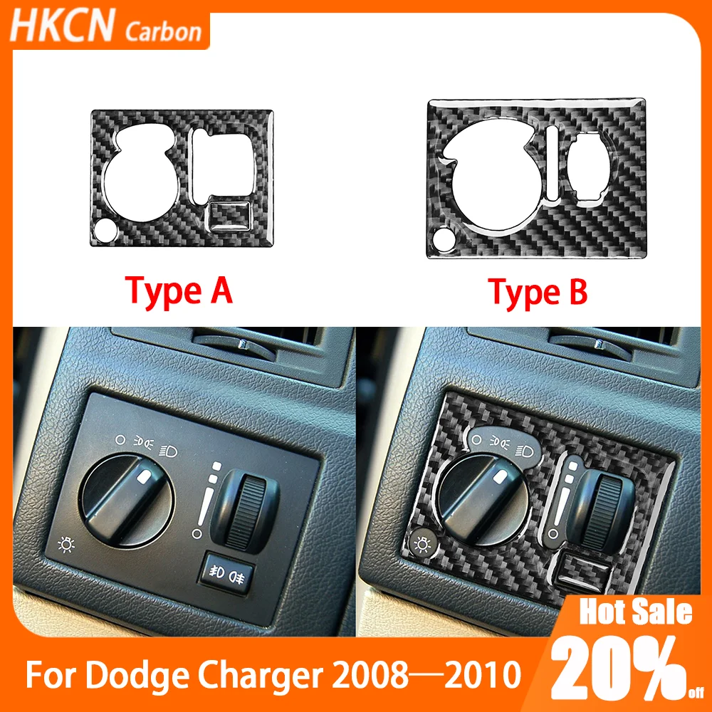 

Carbon Fiber Front Lamp Control Headlight Switch Panel Car Interior Accessories Cover Trim Sticker For Dodge Charger 2008—2010