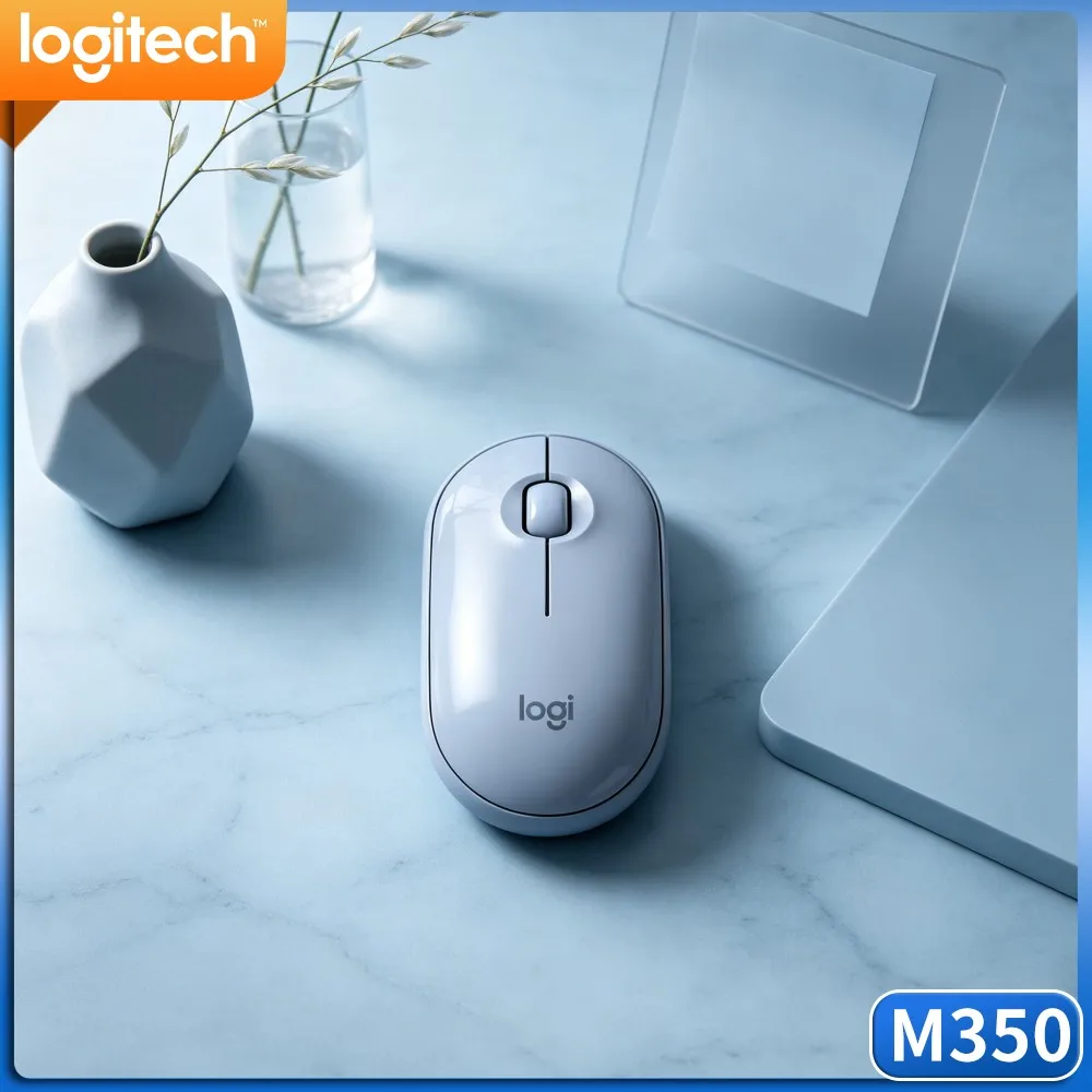 Logitech M350 PEBBLE Long Battery Soft Click Wireless Mouse 2.4G Bluetooth For Laptop Desktop Tablet Home Office Work
