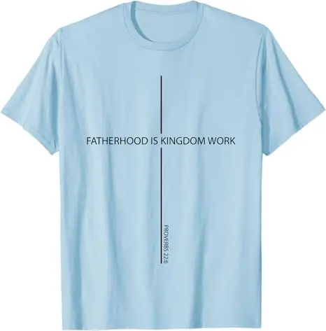 Lustiges christliches Vatertags-T-Shirt mit dem Spruch „Vaterschaft ist Königreichsarbeit“ im Y2K-Stil, mit Glaubens- und Christus-Kreuz-Grafik, modisches Geschenk für Männer. – Detail 6