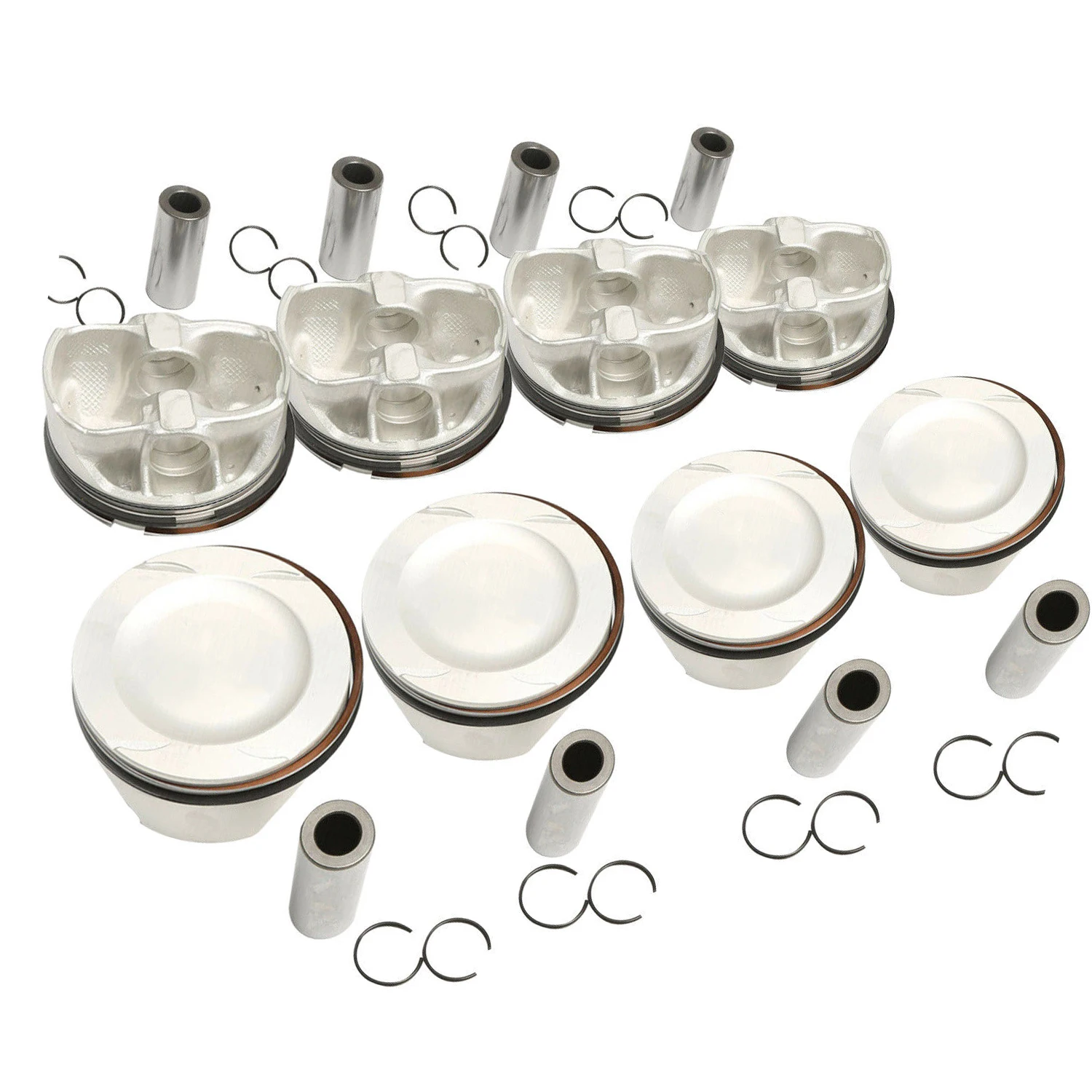 8pcs Engine Pistons+24pcs Rings Fits For 2011-2017 Mercedes-Benz C218 X218 W212 S212 W166 M157 5.5L Car Replacement Accessories