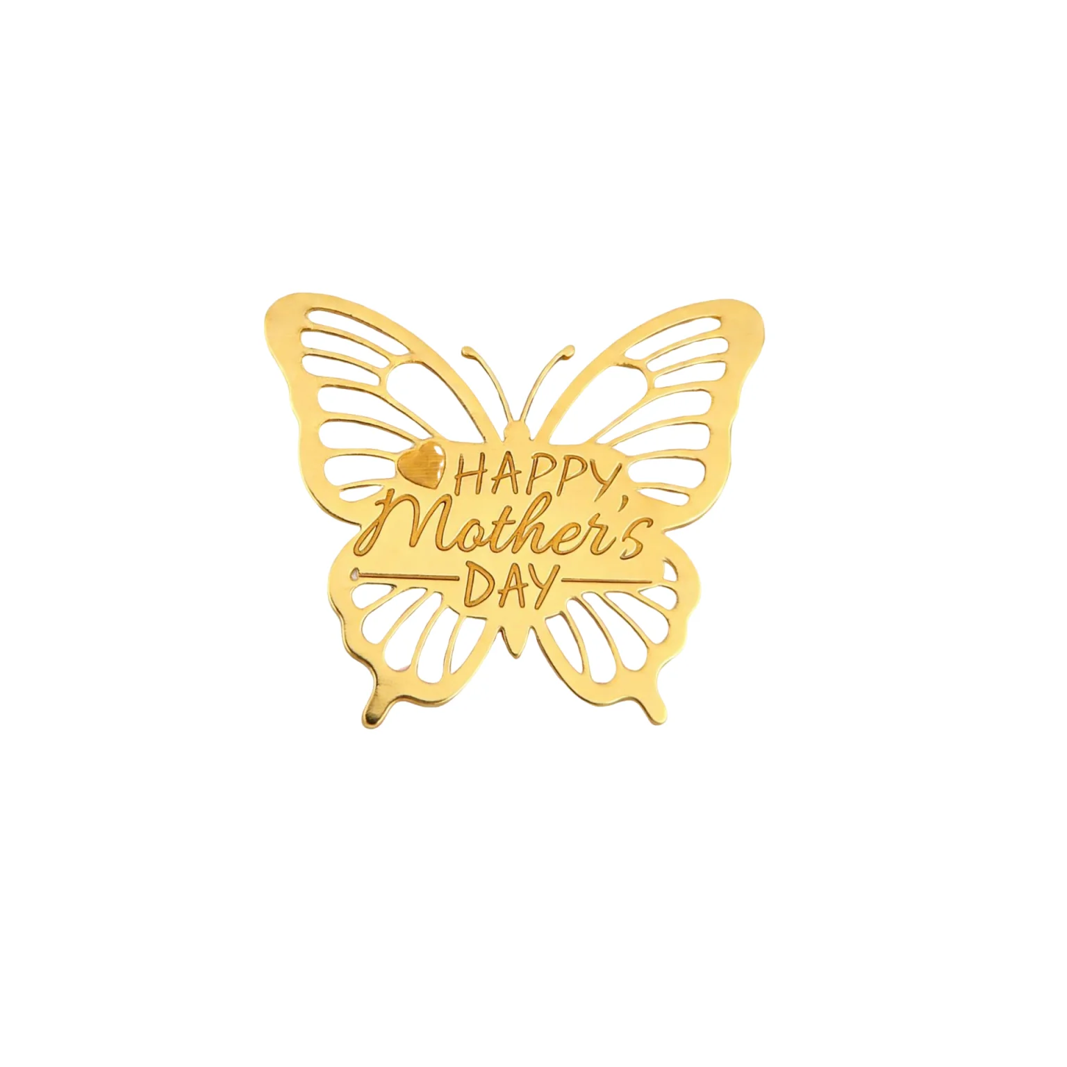 Happy Mother'S Day Cake Topper Premium Gold Mirror Cupcake Topper Acrylic Cupcake Topper Shiny For Gift Tag Mother'S Day Party - Detail 1