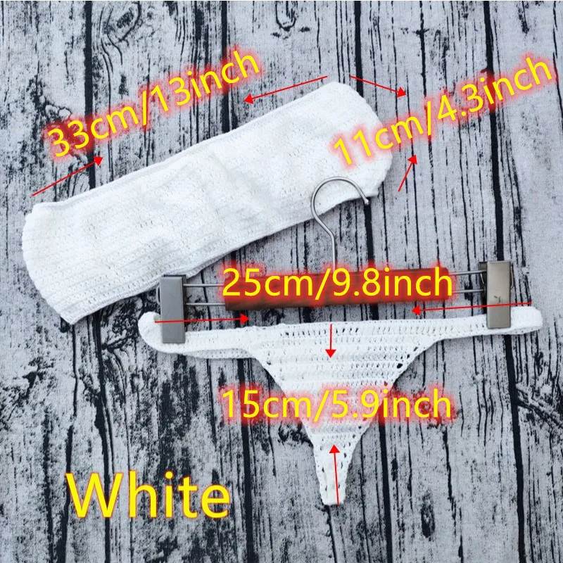 การค้าต่างประเทศ ยอดนิยม งานแฮนด์เมด โครเชต์ ทอง บิกินี่ ชุดว่ายน้ํา ชุด