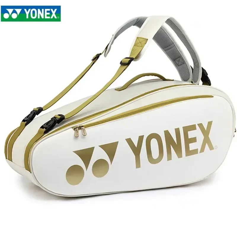 YONEX Original Badminton Bag Fashions Tennis Racket Bag PU Large Capacity Hold 12 Rackets for Professional Competition Training