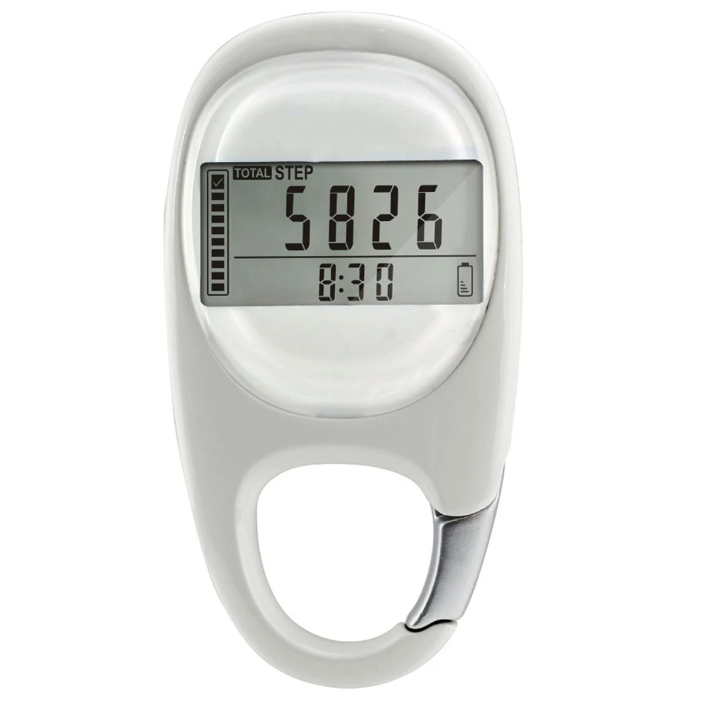 Exercise Monitoring Digital LCD Pedometer Running Counter 3D LCD Pedometer For Running Fitness Black Wearable Clip And Lanyard