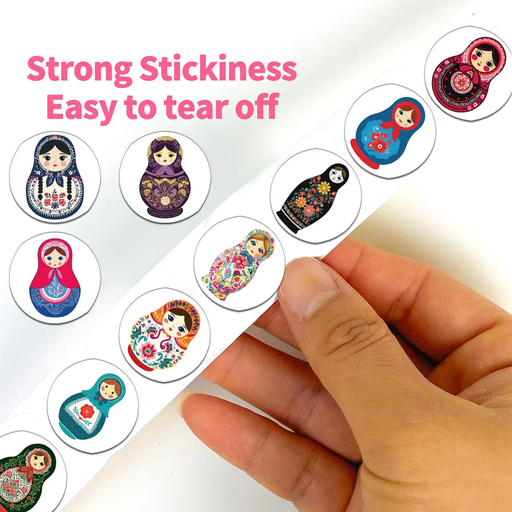 500 قطعة من ملصقات لفة الدمية الروسية الإبداعية، حافظات هواتف تزلج مزخرفة، أكواب مياه، دفتر ملصقات شخصية ذاتية الصنع