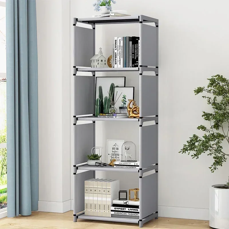 Simple Bookshelf Home Floor Standing Storage Cabinet Multi Environment Dust-proof Book Combination Multi-layer Storage Rack