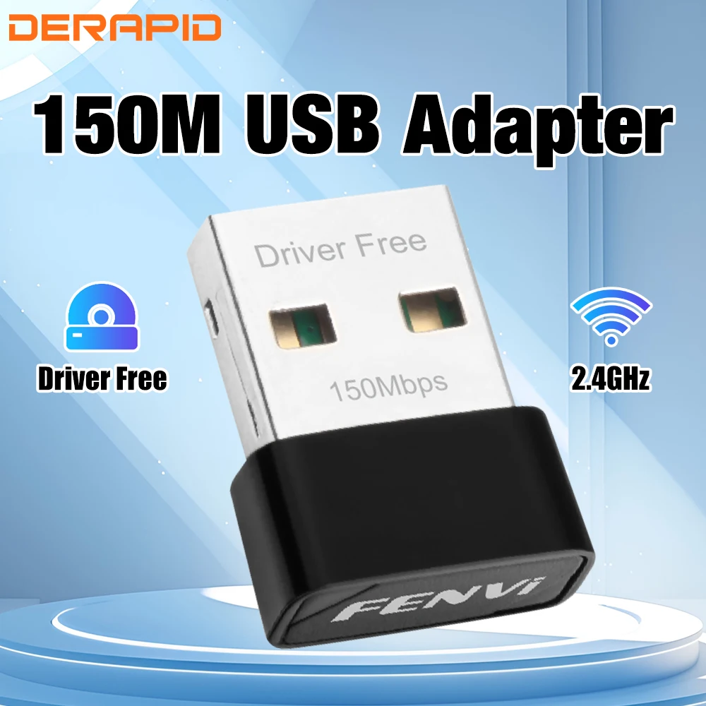 

USB WiFi 150Mbps 2.4GHz Wireless Adapter USB2.0 Driver-Free Network Booster Wlan Receiver PC Laptop For Win7/10/11 Driver Free