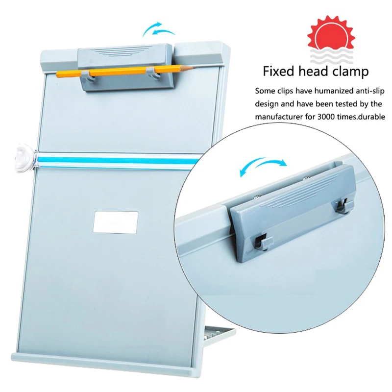 

A4 Reading Holder With Adjustable Clip Desktop Document Holder Document Reading Stand For Office/School/Home