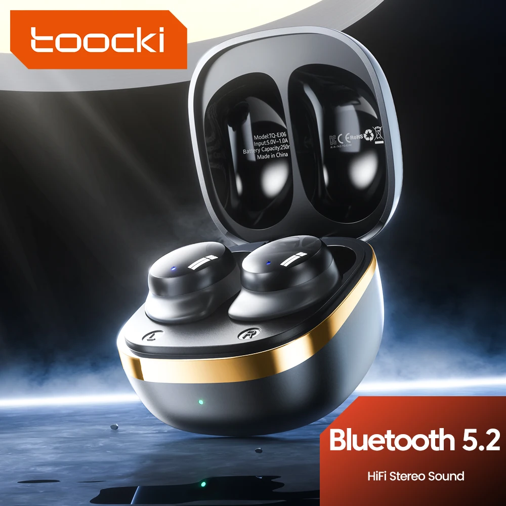 

Toocki EJ06 TWS Bluetooth Earphones Wireless Headphones Blurtooth V5.2 Mini In-earbuds Touch Control With Mic for Phone Andriod